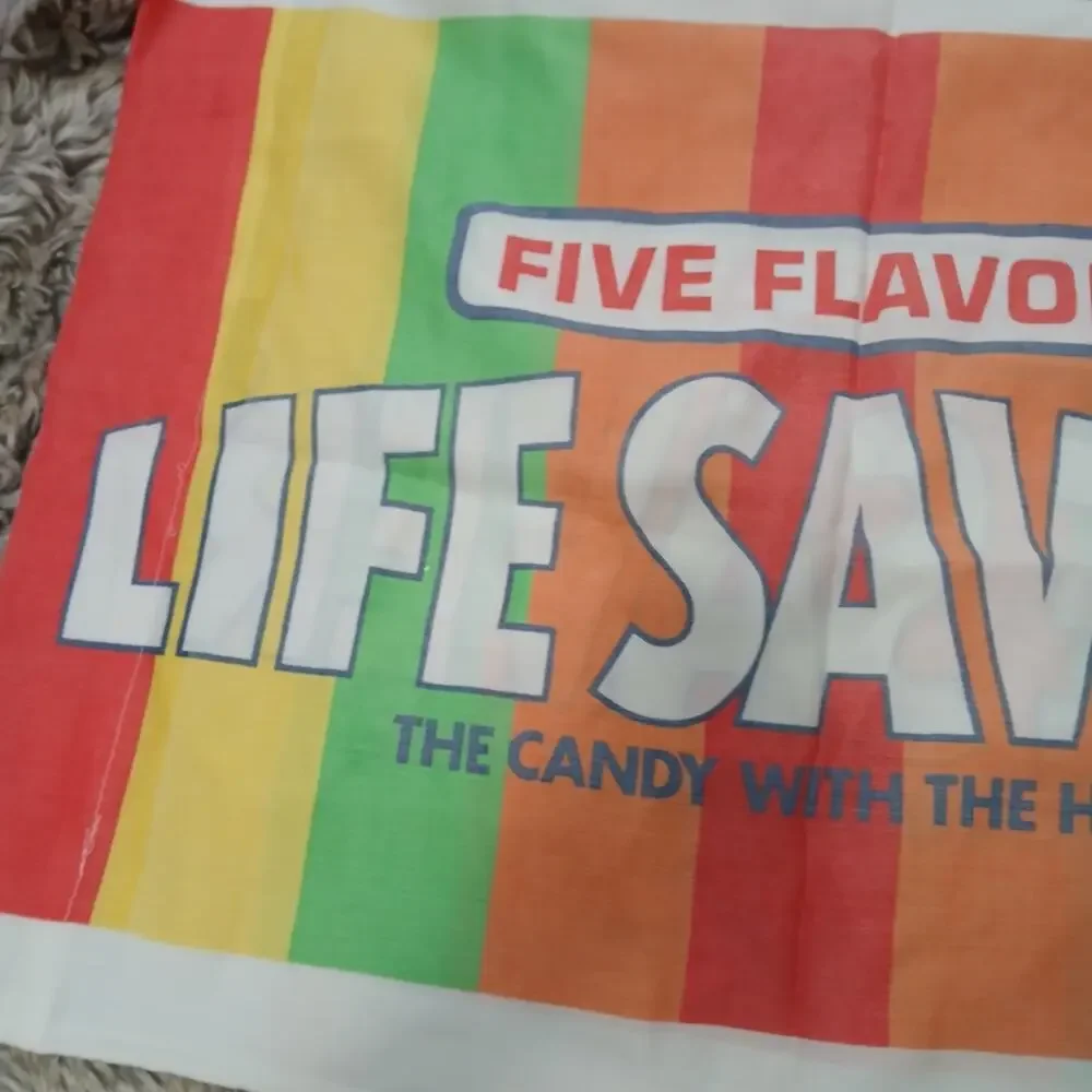 Vintage Life Savers Candy Twin Sheet Set Pillowcase Fitted‎ & Flat Sheet 80s 90s